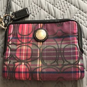 Small coach wallet pink and black